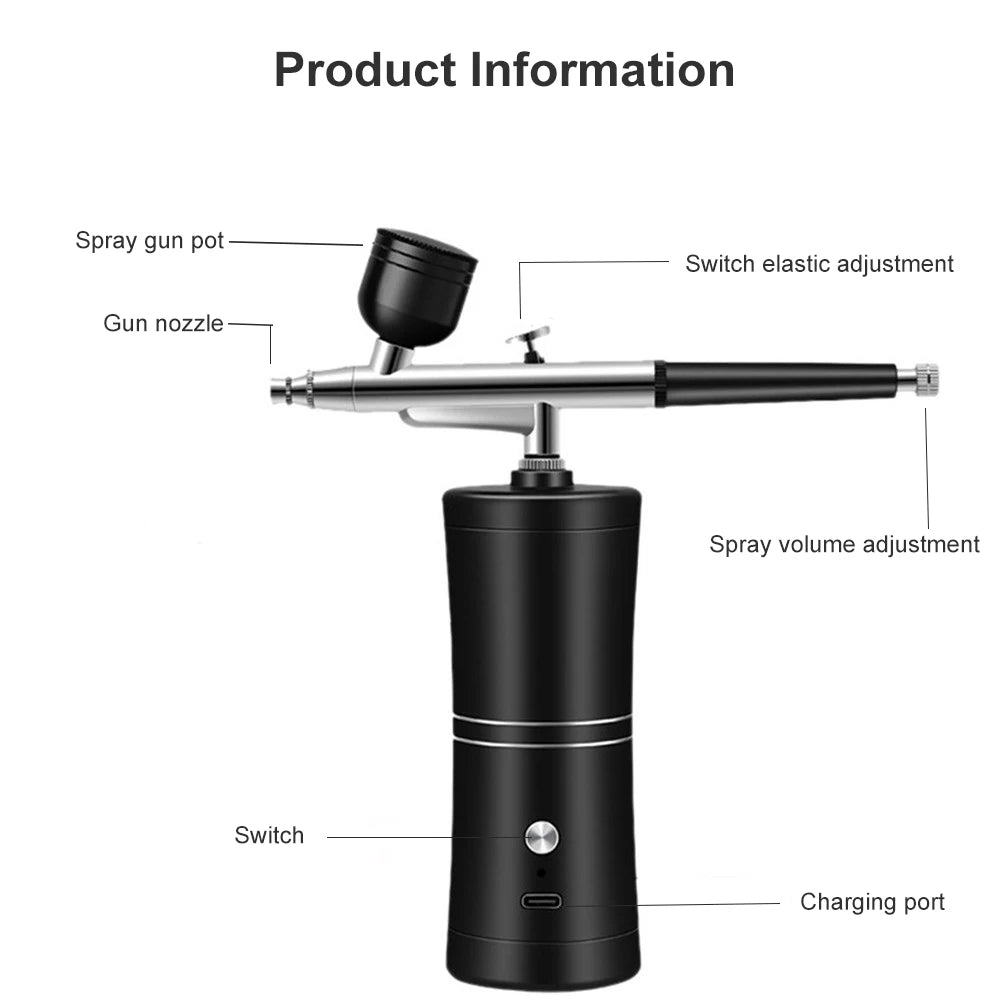 Airbrush with Compressor Airbrush Painting Mini Spray Gun for Painting Wireless Electric Paint Gun Airbrush Kit with Compressor