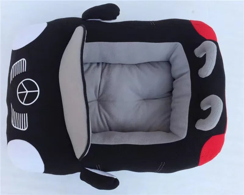 Car-Shaped Luxury Pet Bed – Warm Sofa Nest for Dogs & Cats with Cushion Mat