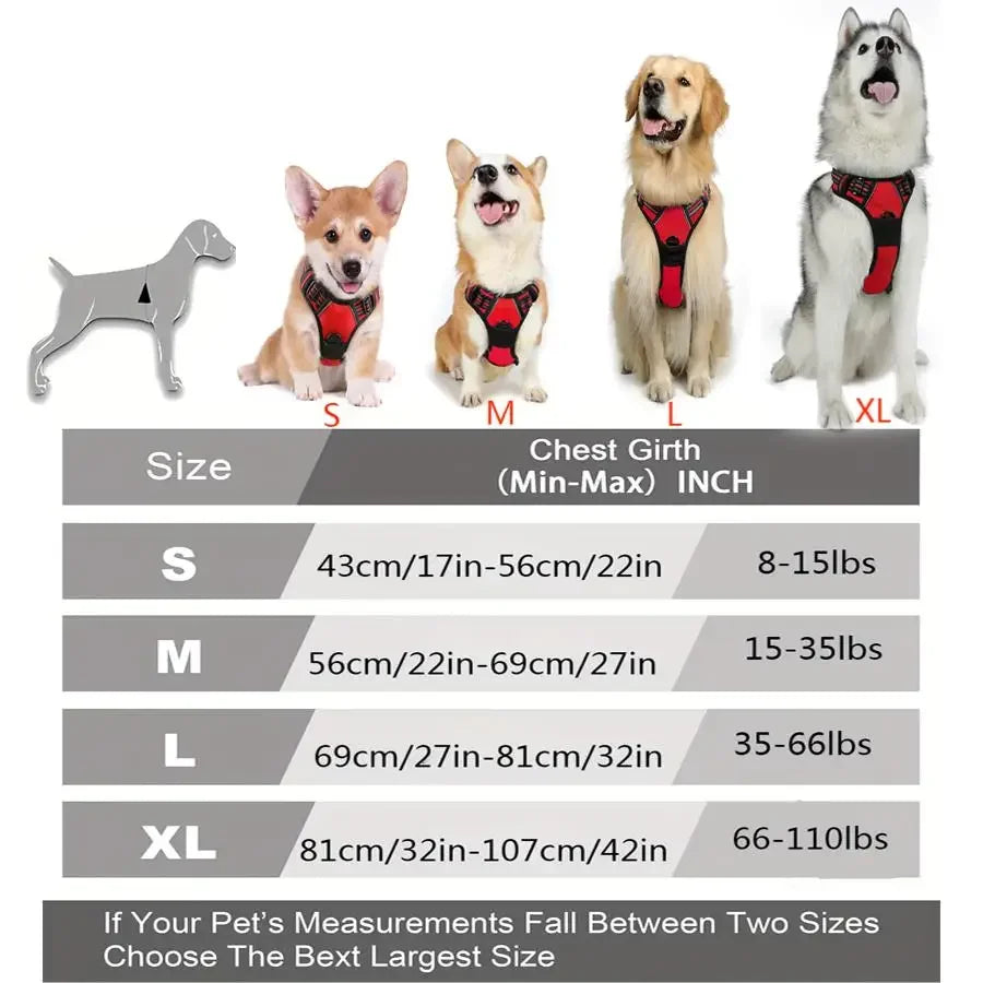No-Pull Front Clip Dog Harness – Reflective & Heavy Duty