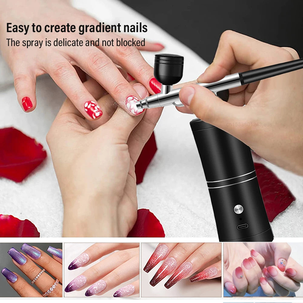 Airbrush with Compressor Airbrush Painting Mini Spray Gun for Painting Wireless Electric Paint Gun Airbrush Kit with Compressor