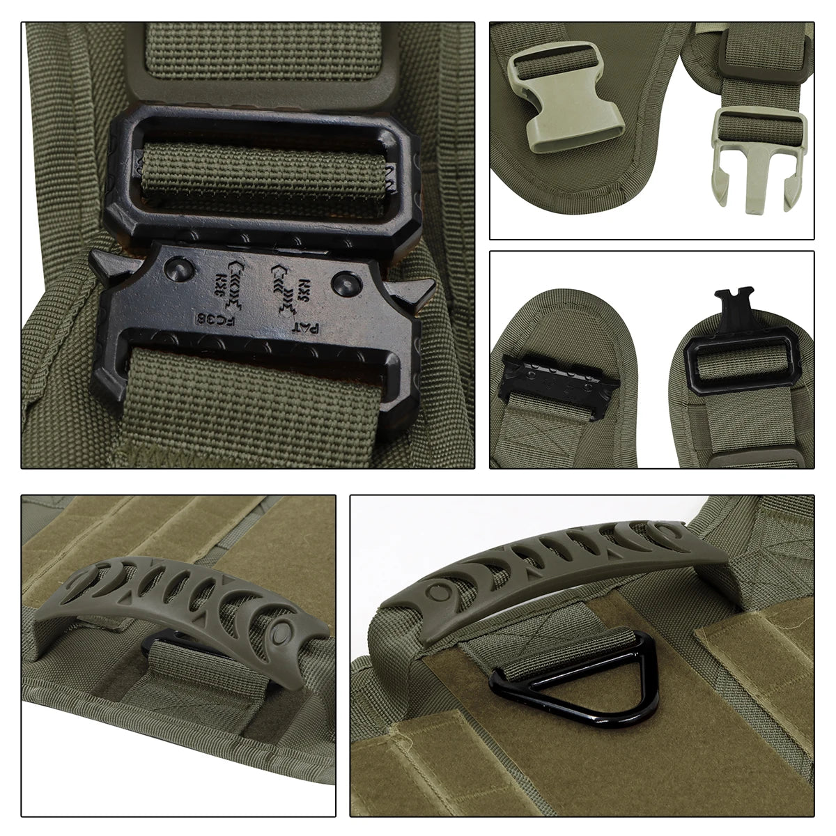 Tactical Dog Vest Harness with Leash & Molle Pouches – Adjustable