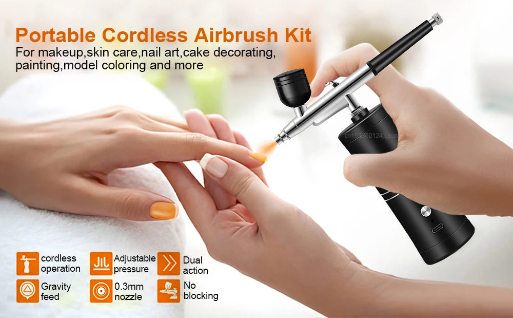 Airbrush with Compressor Airbrush Painting Mini Spray Gun for Painting Wireless Electric Paint Gun Airbrush Kit with Compressor