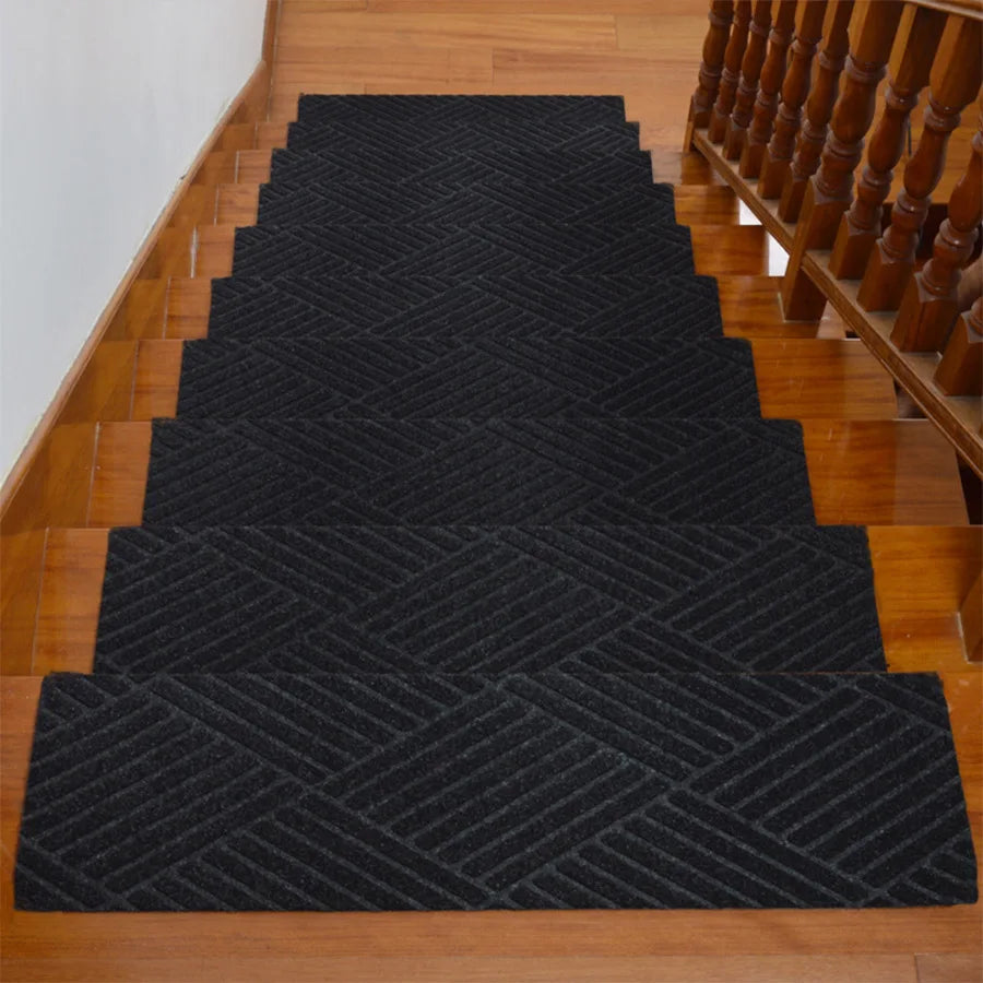 Non-Slip Stair Treads - Washable Self-Adhesive Carpet Pads 76x20cm