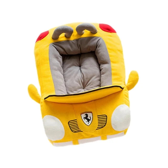 Car-Shaped Luxury Pet Bed – Warm Sofa Nest for Dogs & Cats with Cushion Mat