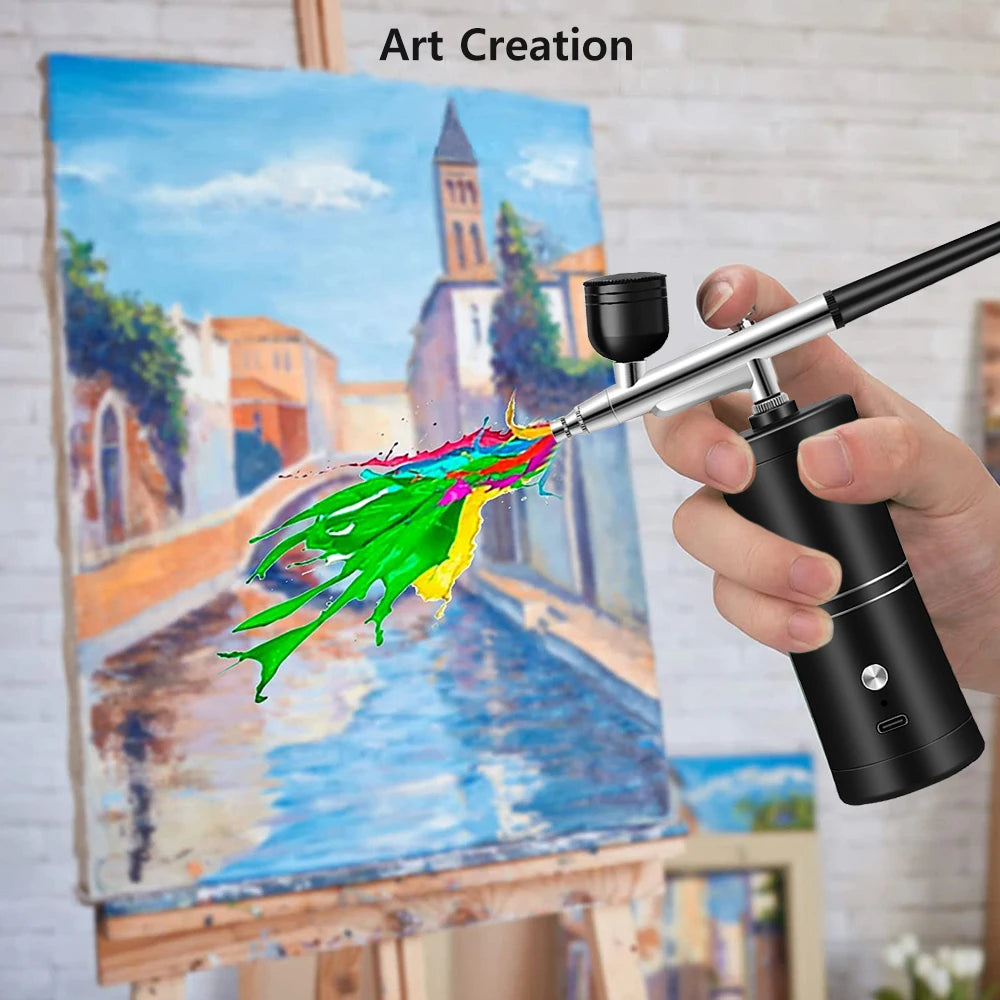 Airbrush with Compressor Airbrush Painting Mini Spray Gun for Painting Wireless Electric Paint Gun Airbrush Kit with Compressor