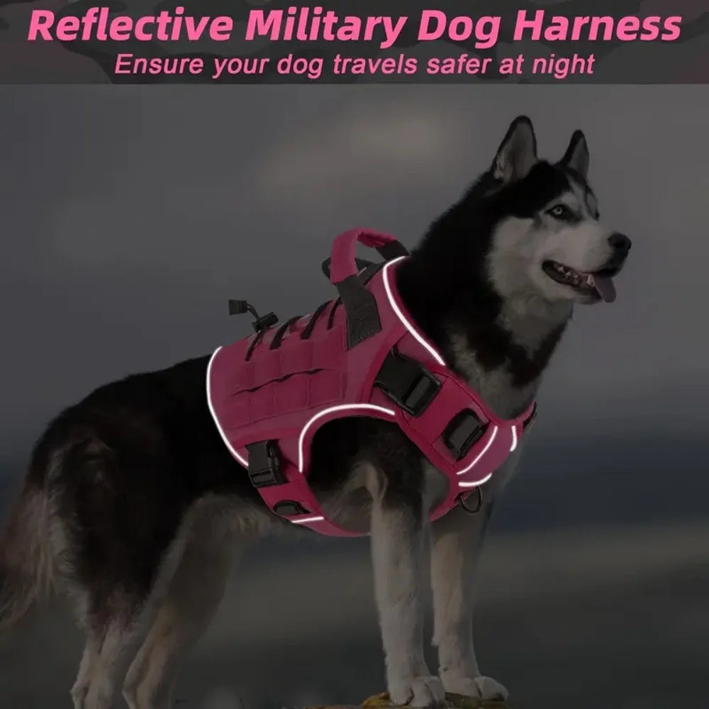 Adjustable No-Pull Tactical Dog Harness – Large Breeds