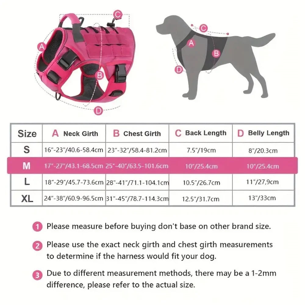 Adjustable No-Pull Tactical Dog Harness – Large Breeds