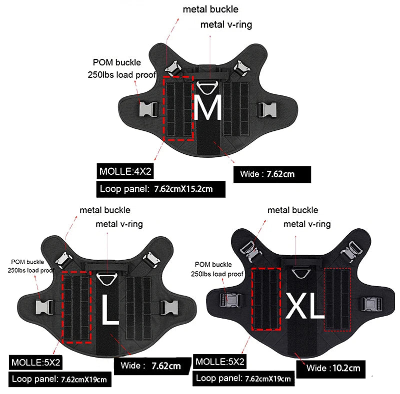 Tactical Vest Dog Harness & Leash – All Breeds