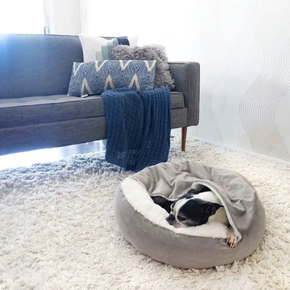 Orthopedic Dog Bed with Hooded Blanket - Vancouver Winter Essential