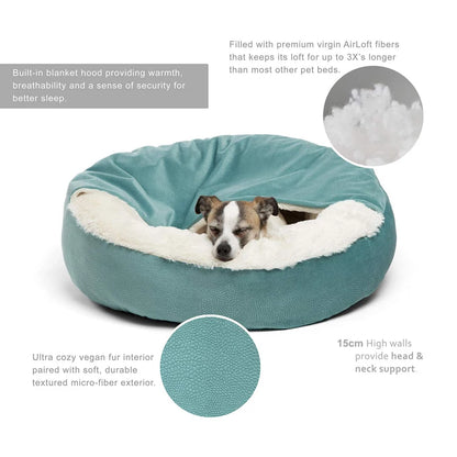 Orthopedic Dog Bed with Hooded Blanket - Vancouver Winter Essential
