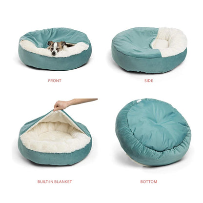 Orthopedic Dog Bed with Hooded Blanket - Vancouver Winter Essential