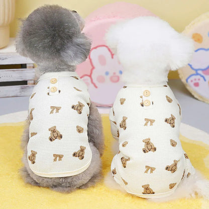 Animal Print Dog Pajamas – Sleeveless Jumpsuit for Small Dogs