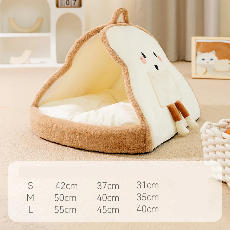 Winter Warm Dog & Cat Bed – Soft Cotton Non-Slip Sleeping Sofa Mat