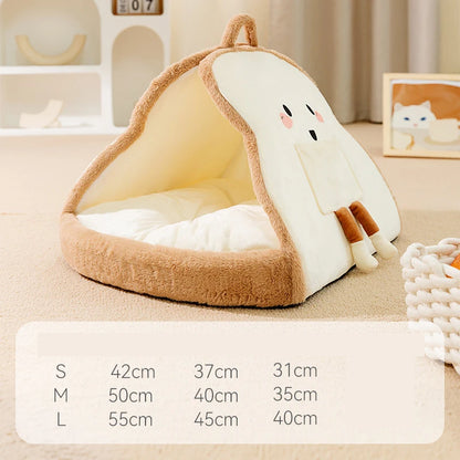 Winter Warm Dog & Cat Bed – Soft Cotton Non-Slip Sleeping Sofa Mat