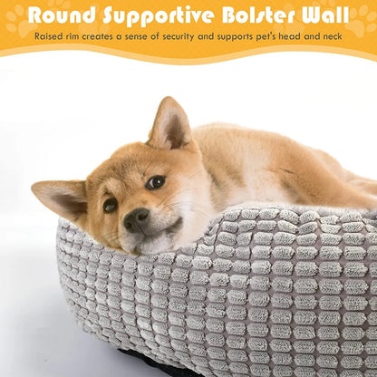 Cozy Hooded Donut Dog Bed – Orthopedic & Calming