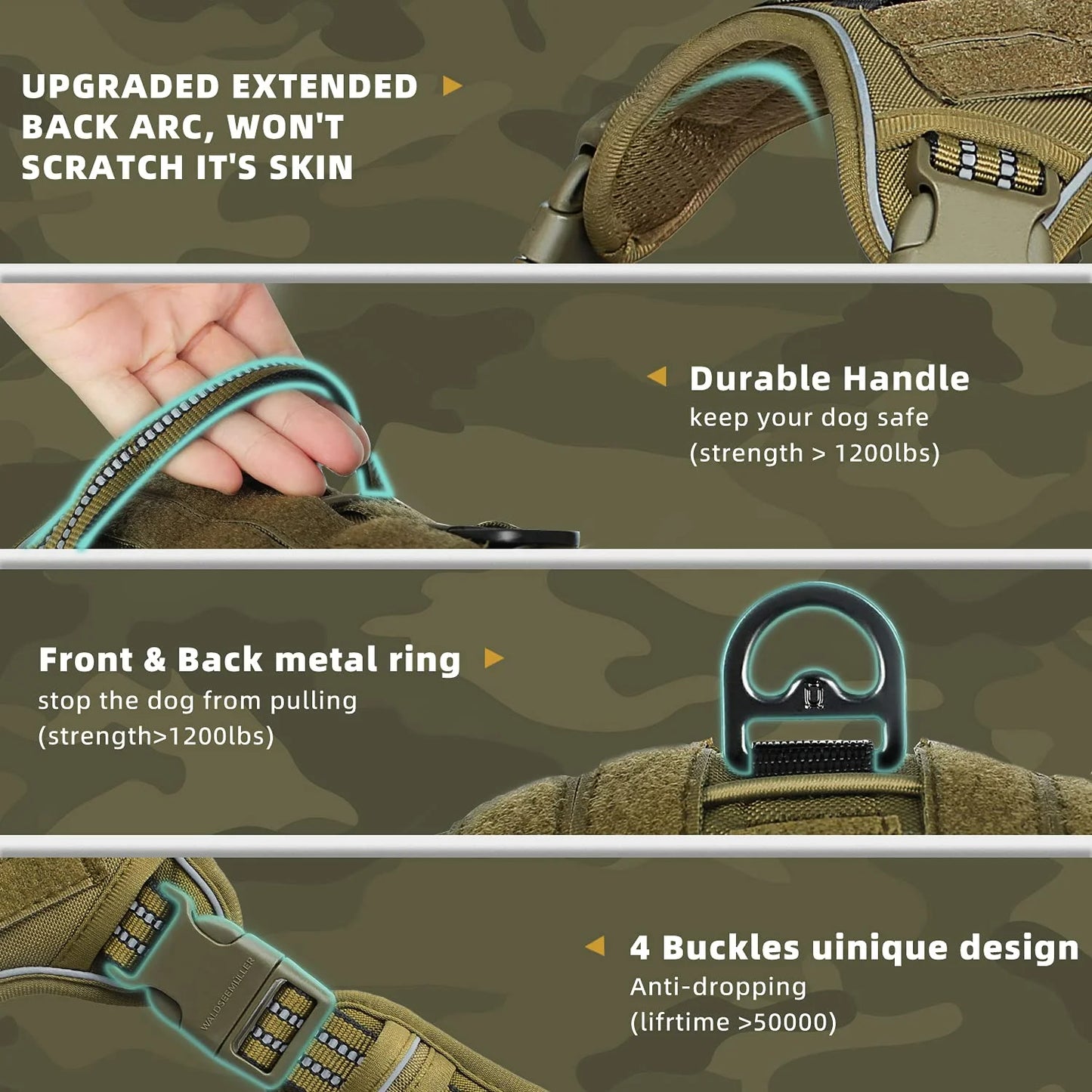 Tactical No-Pull Dog Vest Harness – Reflective & Adjustable