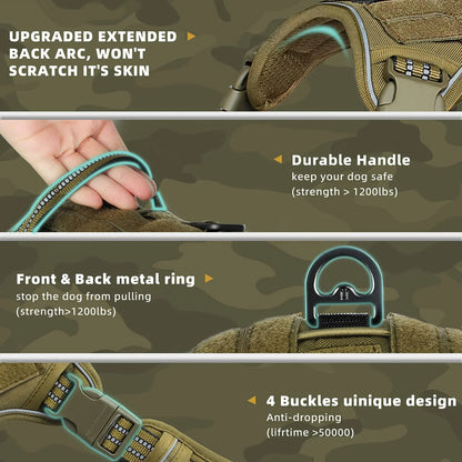 Tactical No-Pull Dog Vest Harness – Reflective & Adjustable