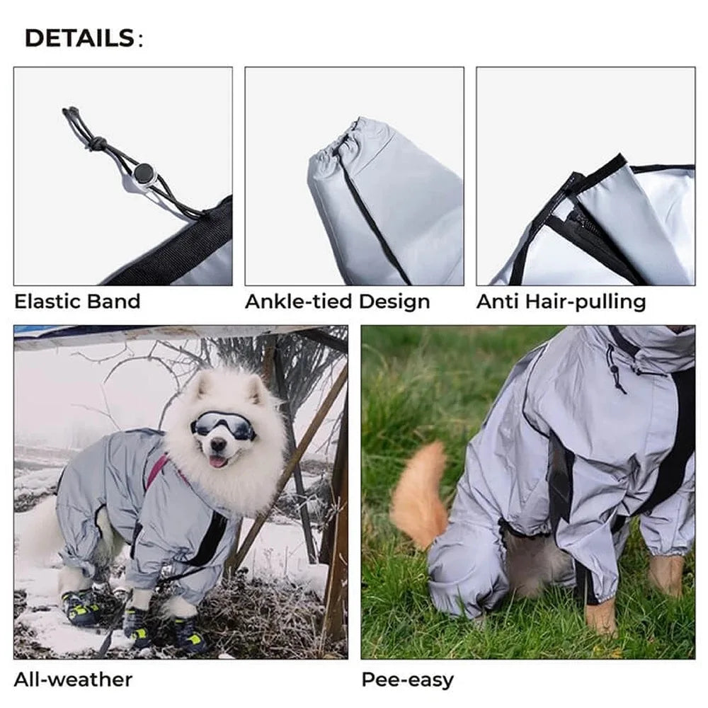 Waterproof Dog Raincoat - All-Weather Pet Jumpsuit