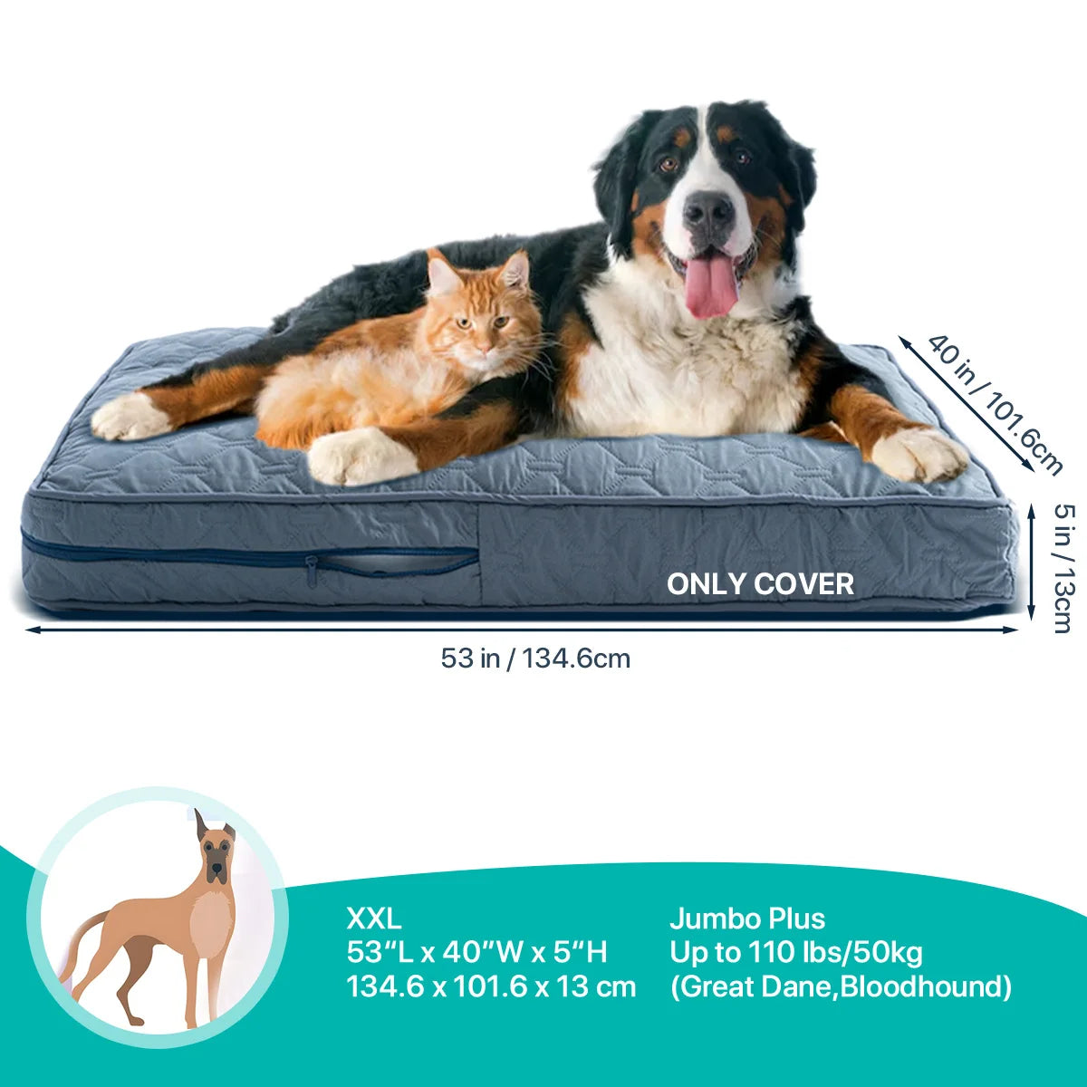 Orthopedic Dog Bed Cover – Washable & Quilted