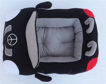 Car-Shaped Luxury Pet Bed – Warm Sofa Nest for Dogs & Cats with Cushion Mat