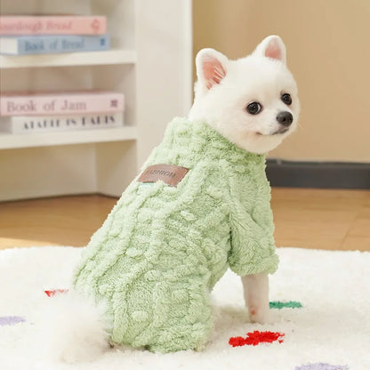Cozy Fleece Dog Pajamas – Autumn & Winter Jumpsuit for Small Dogs