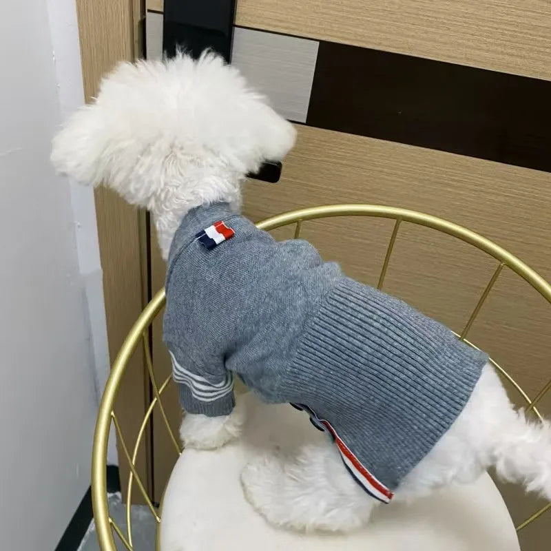 Trendy Knit Sweater Cardigan - Bear Shaped Dog Clothes