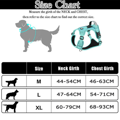 Tactical Dog Harness with AirTag Holder – No Pull, Reflective, Heavy Duty Vest
