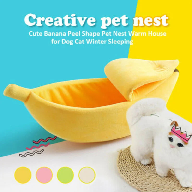 Cozy Banana Bed for Cats & Small Dogs – Soft, Cute & Comfy!