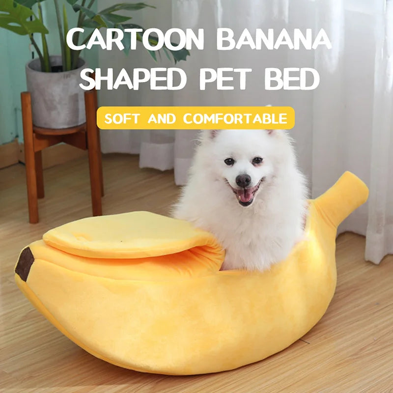 Cozy Banana Bed for Cats & Small Dogs – Soft, Cute & Comfy!