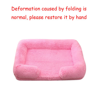 Winter Plush Square Dog Bed - Thickened Comfort Sofa