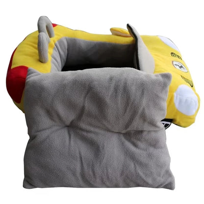 Car-Shaped Luxury Pet Bed – Warm Sofa Nest for Dogs & Cats with Cushion Mat