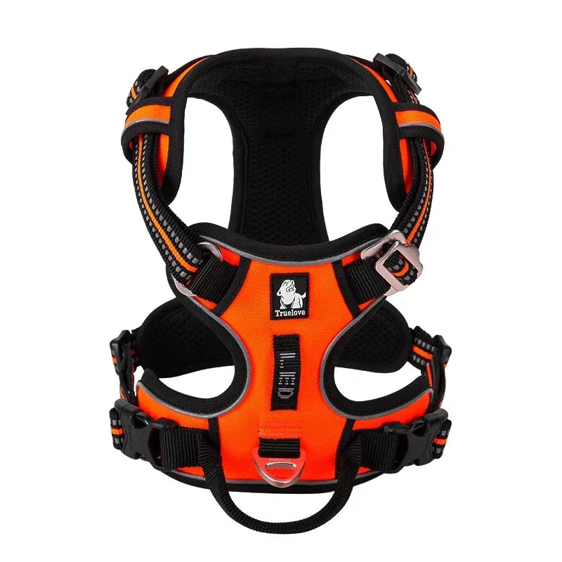 High Visibility Orange Dog Harness - 3M Reflective Safety Vest