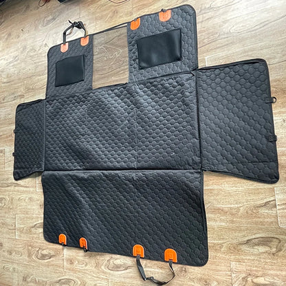 Extended Dog Car Seat Cover – Waterproof Backseat Bed & Travel Mat
