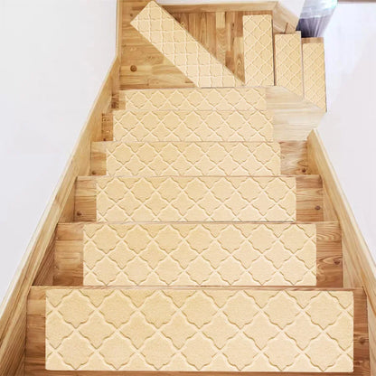 Non-Slip Stair Treads - Washable Self-Adhesive Carpet Pads 76x20cm