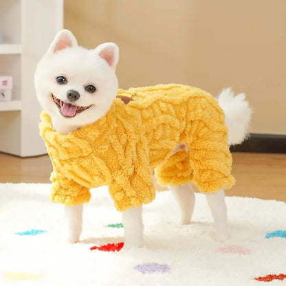 Cozy Fleece Dog Pajamas – Autumn & Winter Jumpsuit for Small Dogs