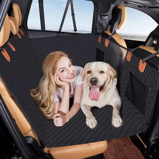 Extended Dog Car Seat Cover – Waterproof Backseat Bed & Travel Mat