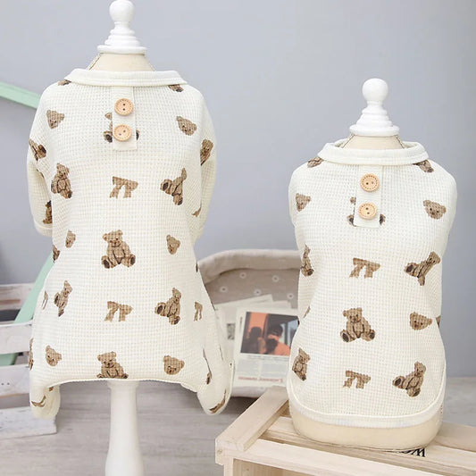 Animal Print Dog Pajamas – Sleeveless Jumpsuit for Small Dogs
