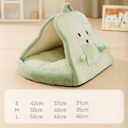 Winter Warm Dog & Cat Bed – Soft Cotton Non-Slip Sleeping Sofa Mat