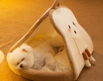 Winter Warm Dog & Cat Bed – Soft Cotton Non-Slip Sleeping Sofa Mat