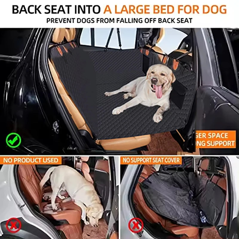 Extended Dog Car Seat Cover – Waterproof Backseat Bed & Travel Mat