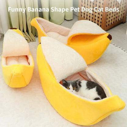 Cozy Banana Bed for Cats & Small Dogs – Soft, Cute & Comfy!