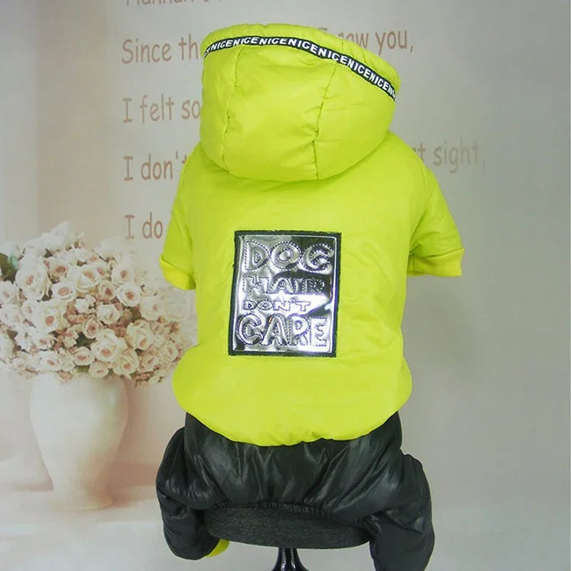 Spandex Dog Jumpsuit – Stylish Letter Print Down Jacket