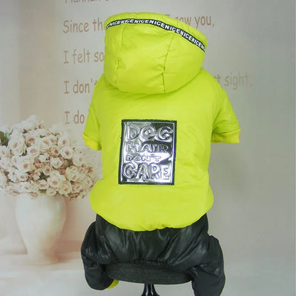 Spandex Dog Jumpsuit – Stylish Letter Print Down Jacket