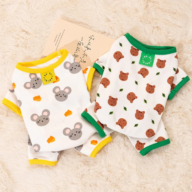 Cozy Cotton Dog Pajamas – Warm Winter Overalls for Small Dogs