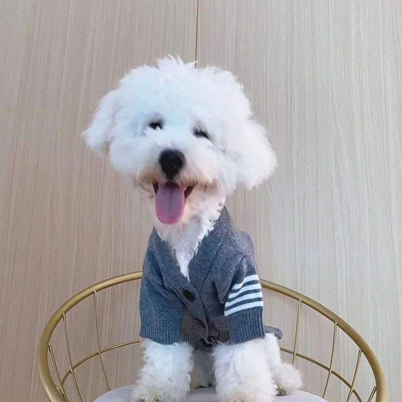Trendy Knit Sweater Cardigan - Bear Shaped Dog Clothes