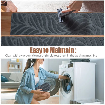 Non-Slip Stair Treads - Washable Self-Adhesive Carpet Pads 76x20cm