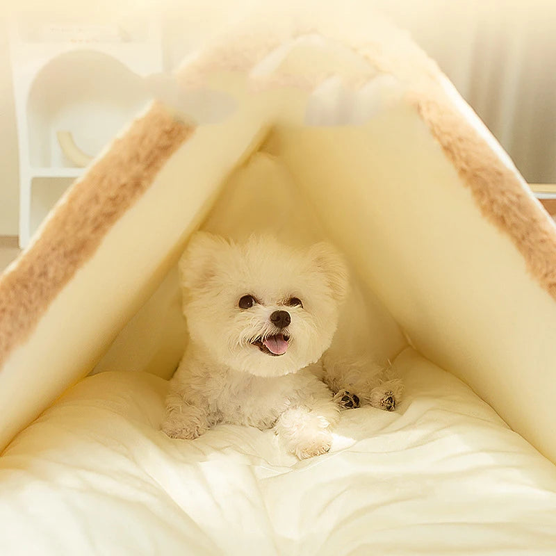 Winter Warm Dog & Cat Bed – Soft Cotton Non-Slip Sleeping Sofa Mat