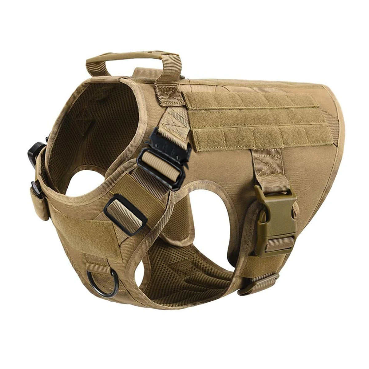 Tactical Dog Vest Harness with Leash & Molle Pouches – Adjustable