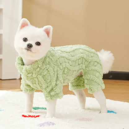 Cozy Fleece Dog Pajamas – Autumn & Winter Jumpsuit for Small Dogs