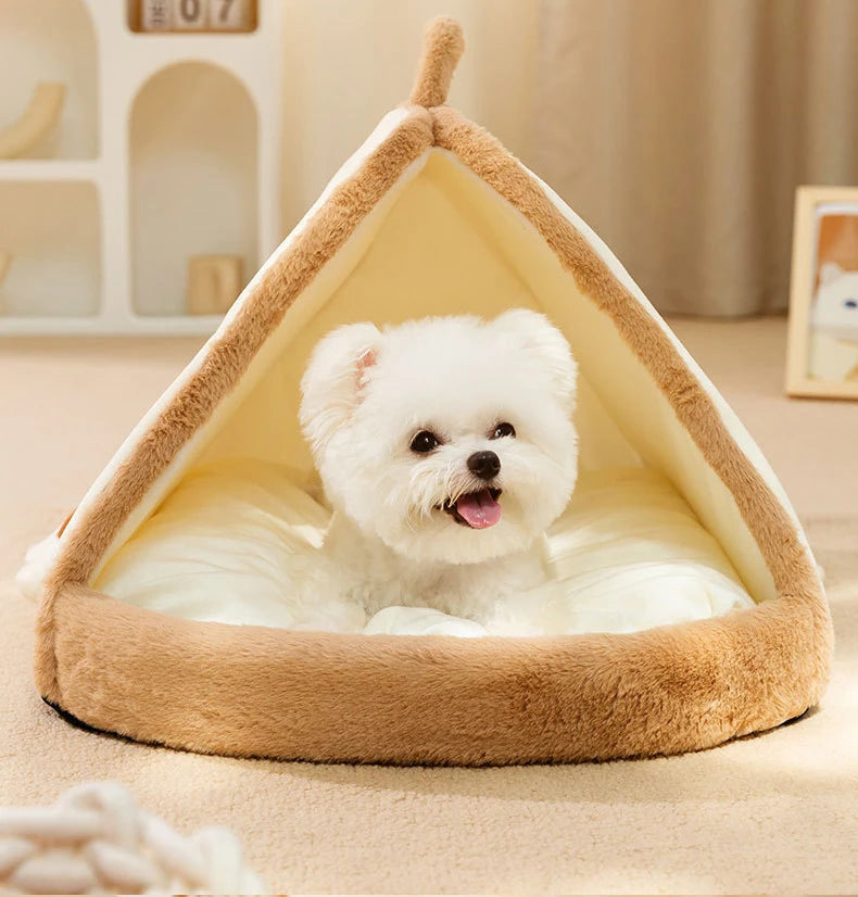 Winter Warm Dog & Cat Bed – Soft Cotton Non-Slip Sleeping Sofa Mat